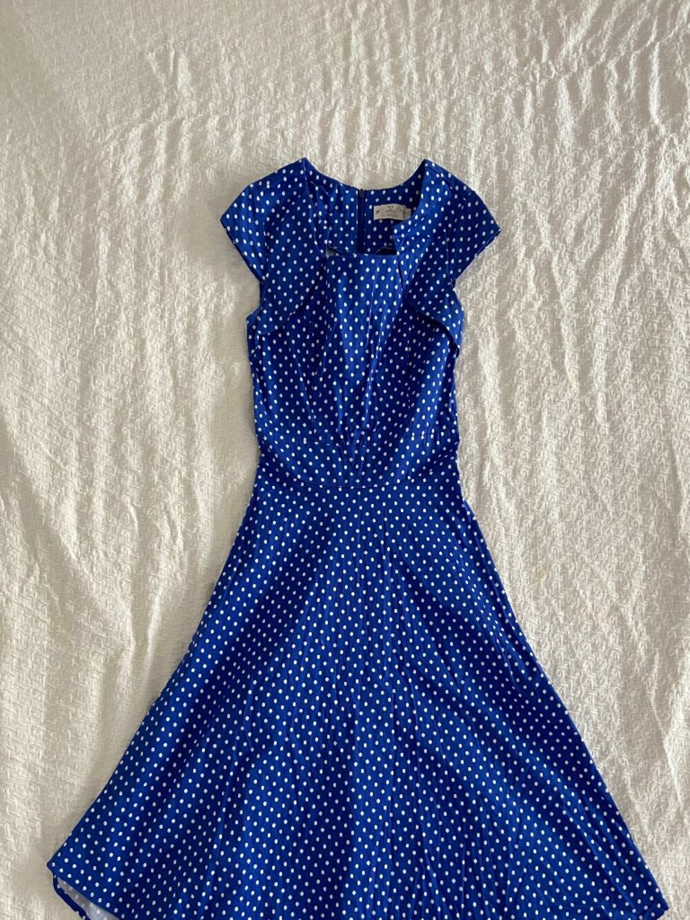 Retro 50s Style Blue Polka Dot Dress Size XS
